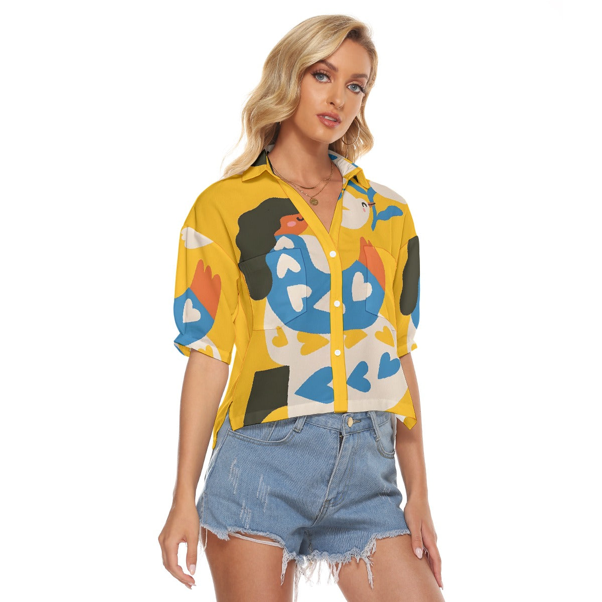 All-Over Print Women's V-neck Shirts