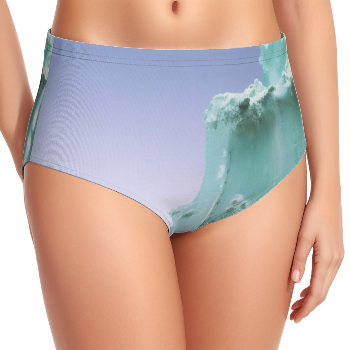 All-Over Print Women's Swimsuit Set With Halter