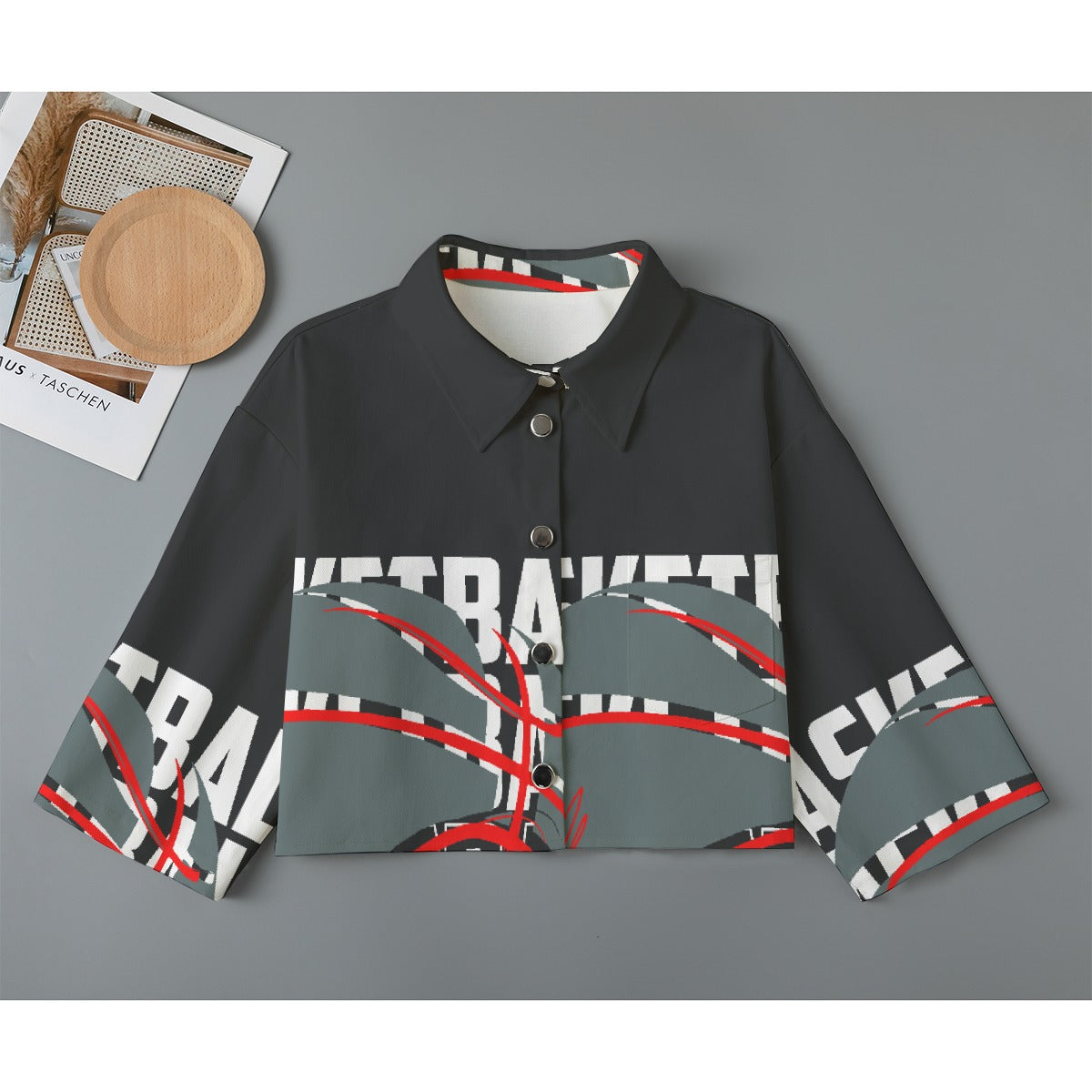 All-Over Print Women's Cropped Jacket | 245GSM Cotton