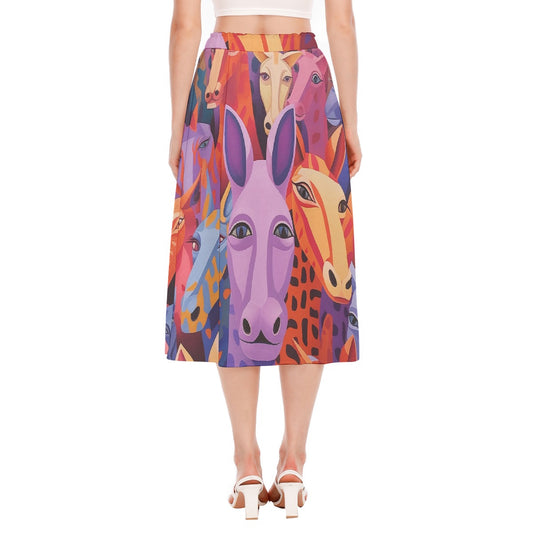 All-Over Print Women's Long Section Chiffon Skirt