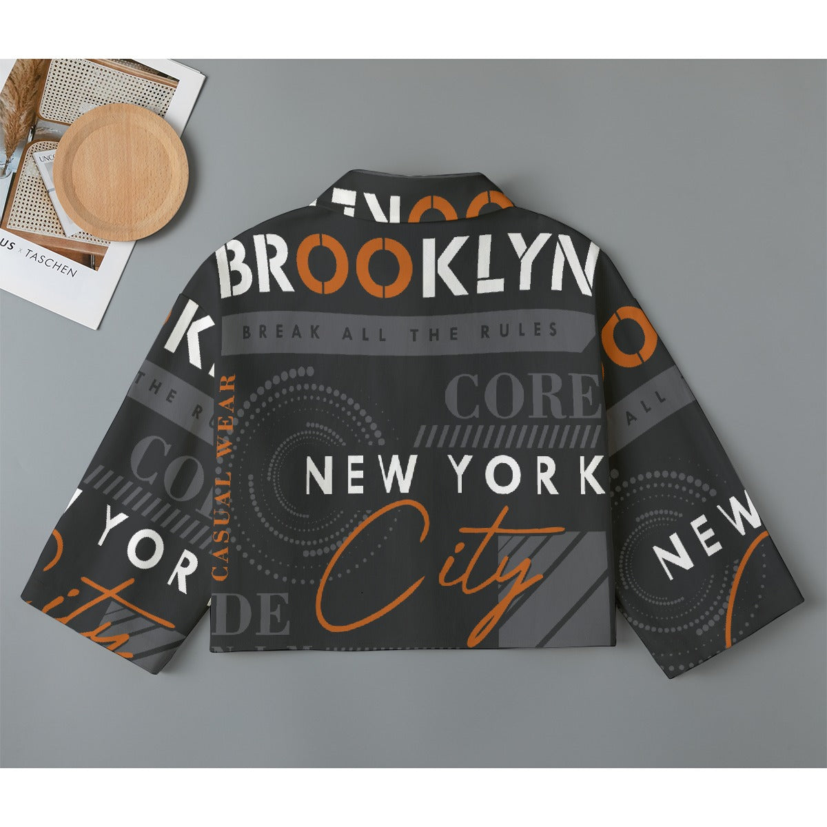 All-Over Print Women's Cropped Jacket | 245GSM Cotton