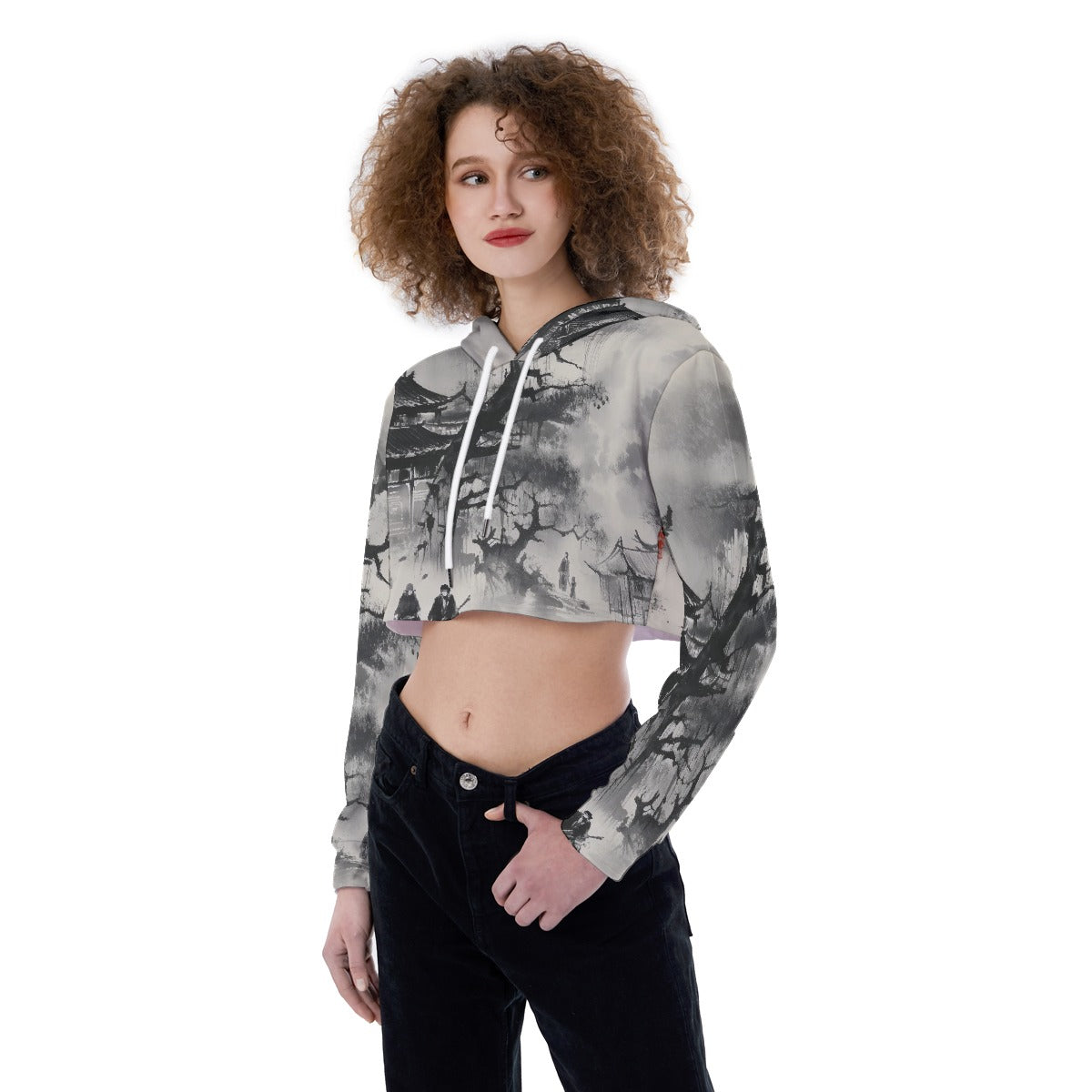 All-Over Print Women's Crop Top Hoodie
