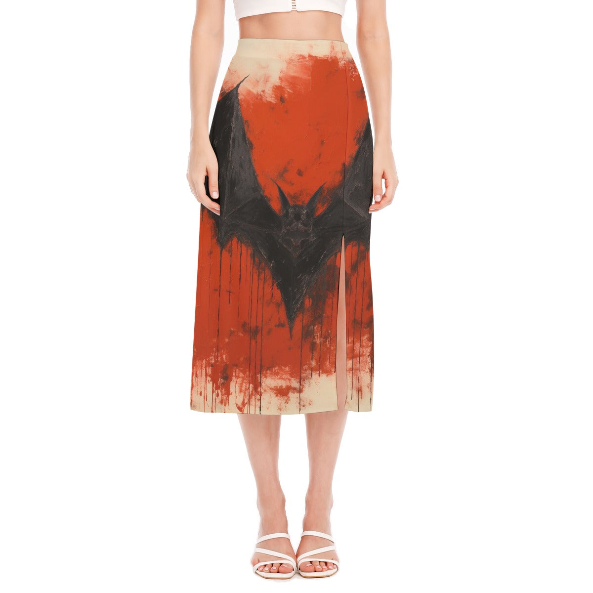 All-Over Print Women's High Slit Long Skirt
