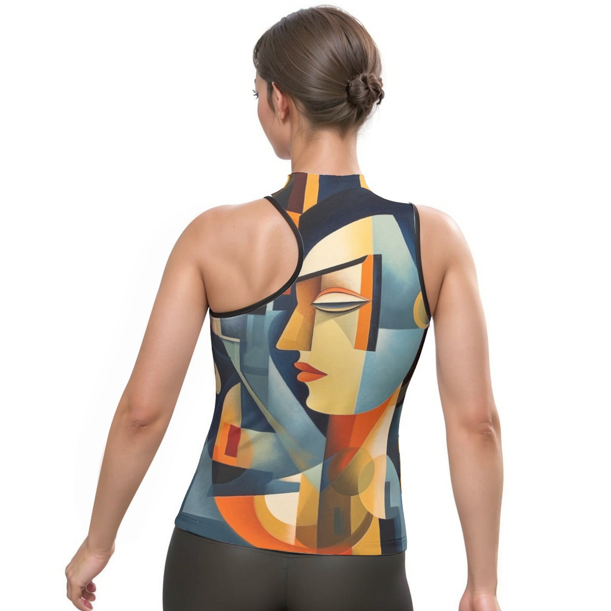 All-Over Print Women's Halter Sleeveless Asymmetrical Tank Top