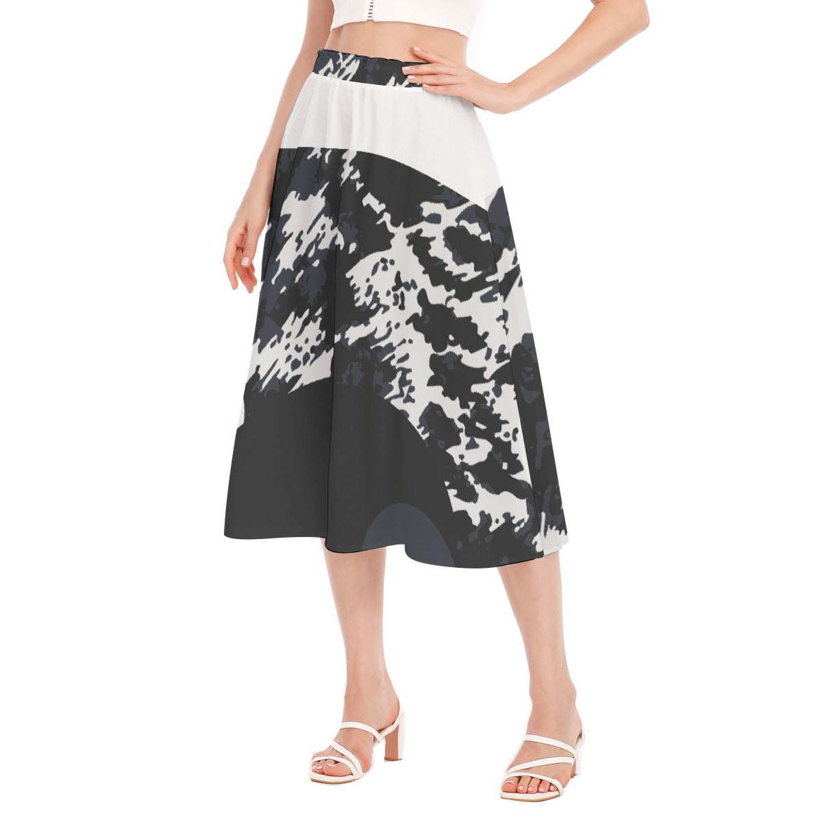 All-Over Print Women's Long Section Chiffon Skirt