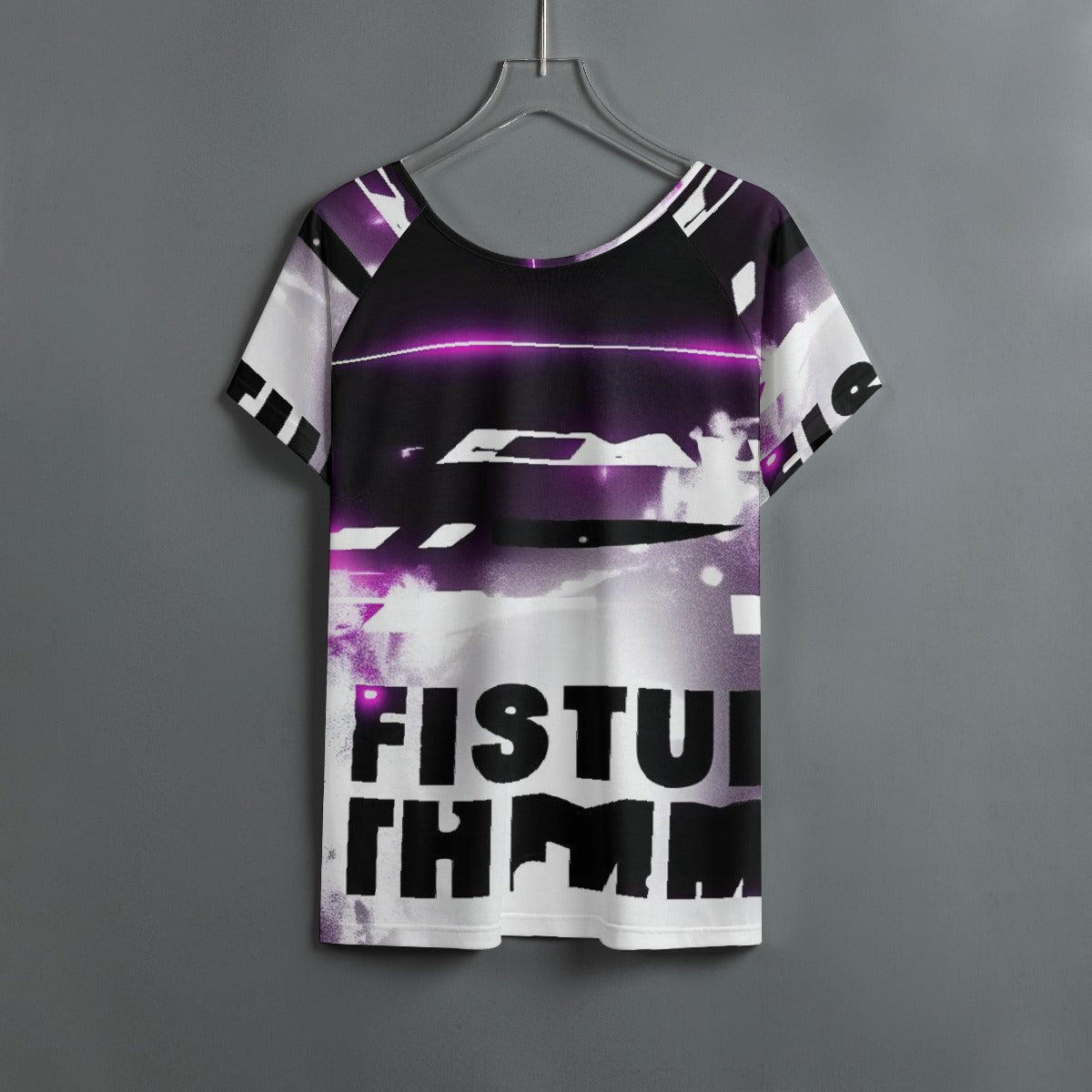 All-Over Print Women's Round Neck T-shirt With Raglan Sleeve
