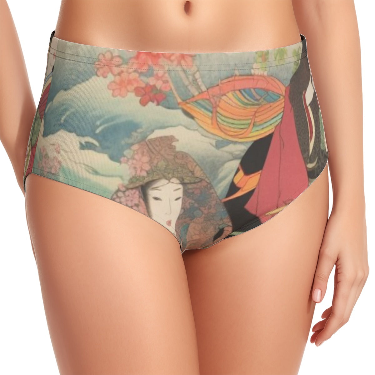 All-Over Print Women's Swimsuit Set With Halter