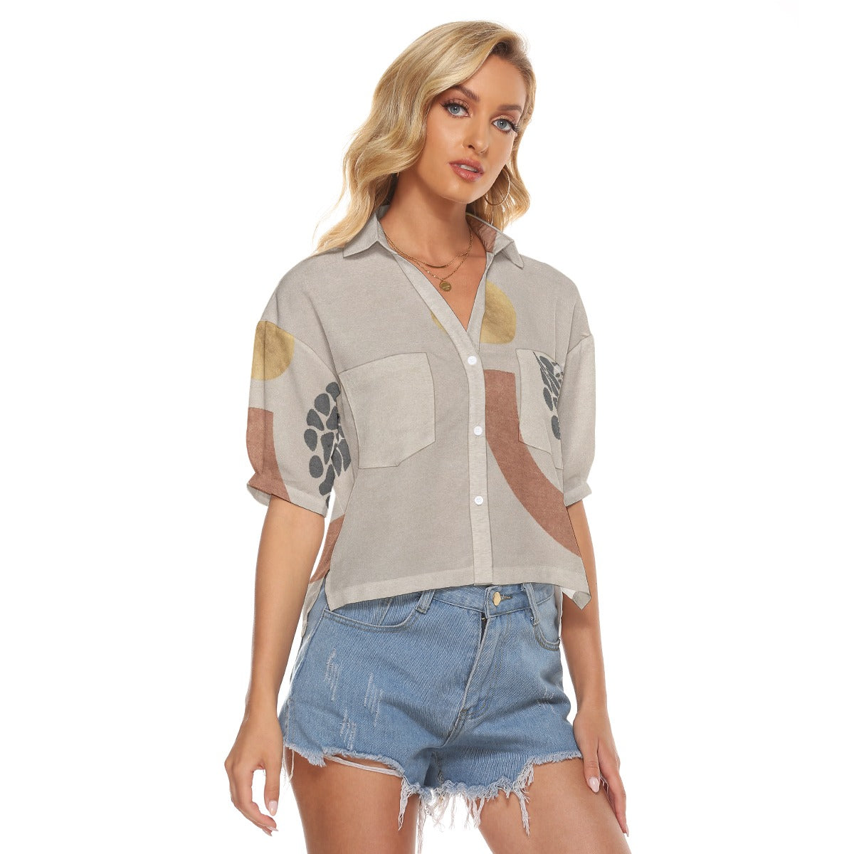 All-Over Print Women's V-neck Shirts