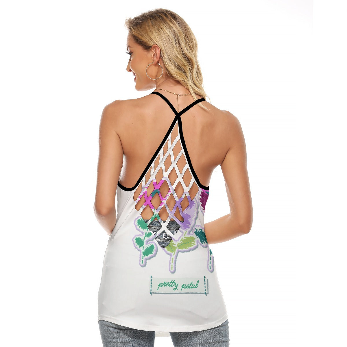 All-Over Print Women's Criss-Cross Open Back Tank Top