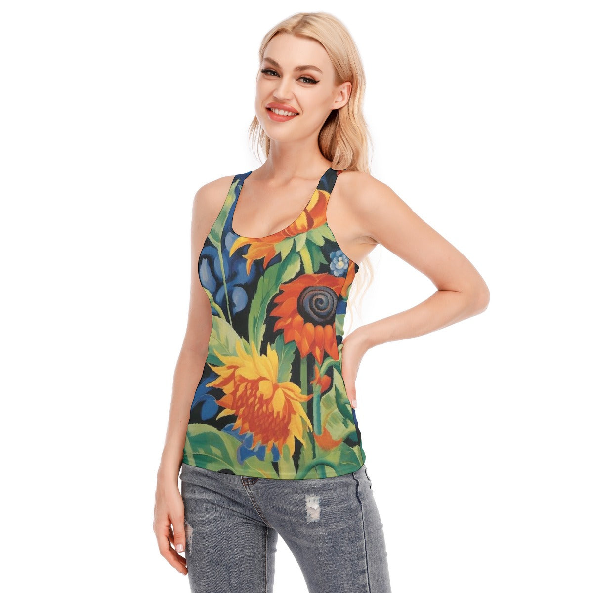 All-Over Print Women's Racer Vest | 190GSM Cotton