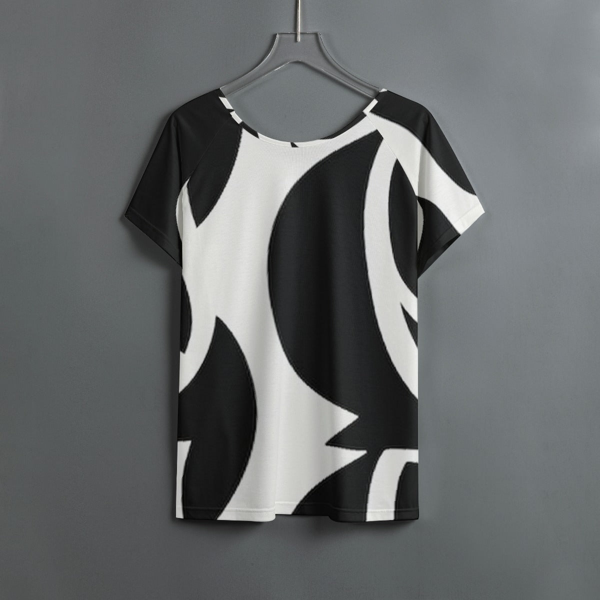 All-Over Print Women's Round Neck T-shirt With Raglan Sleeve