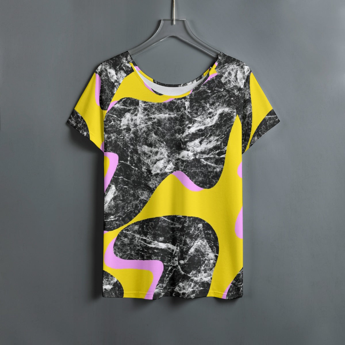 All-Over Print Women's Round Neck T-shirt With Raglan Sleeve