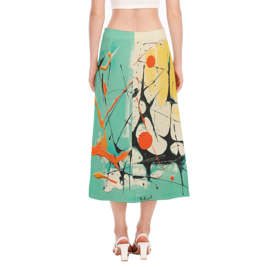 All-Over Print Women's High Slit Long Skirt