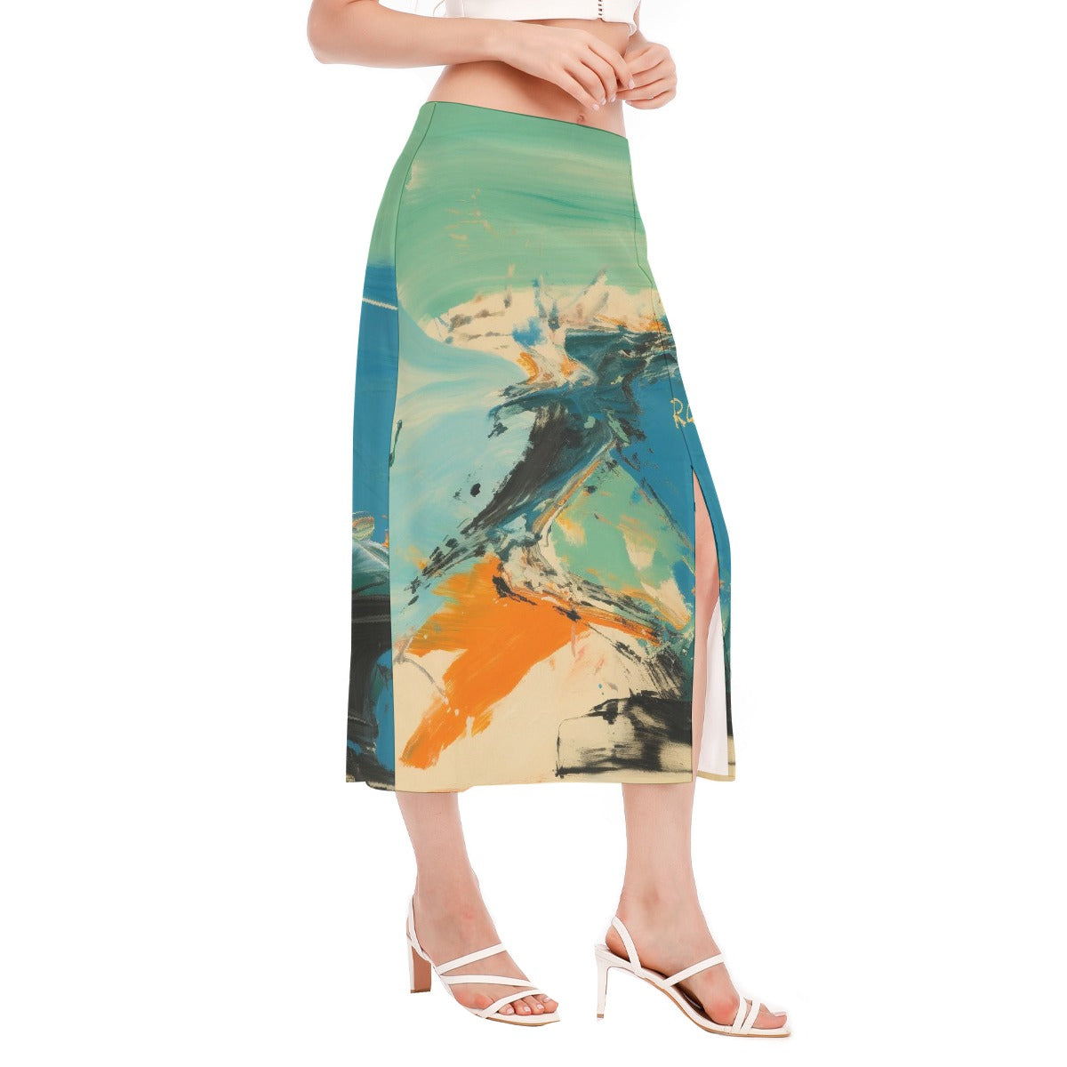 All-Over Print Women's High Slit Long Skirt
