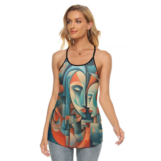 All-Over Print Women's Criss-Cross Open Back Tank Top