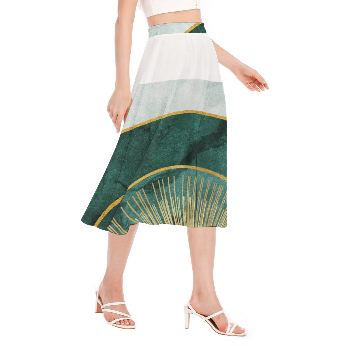 All-Over Print Women's Long Section Chiffon Skirt