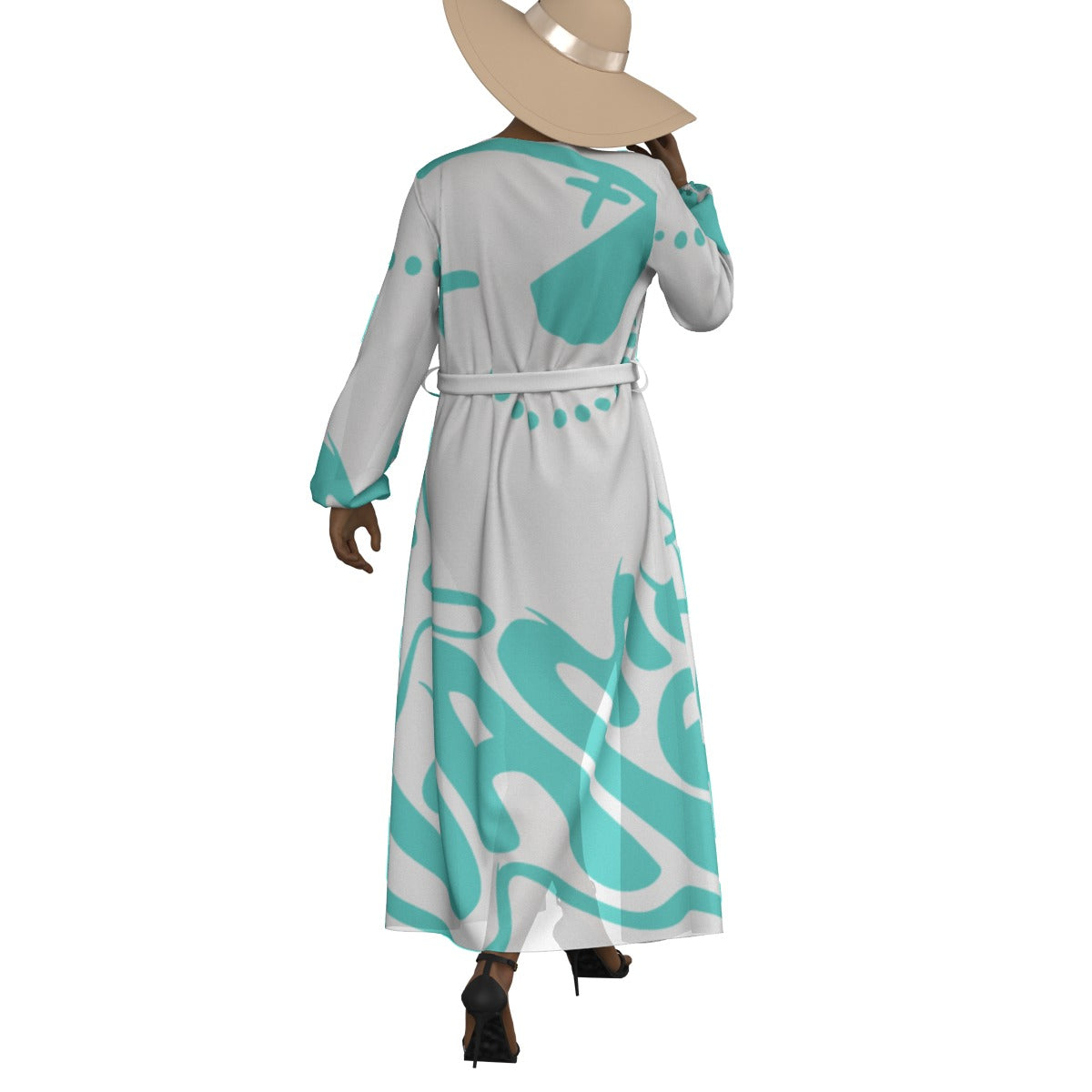 All-Over Print Women's Lace-up Chiffon Robe