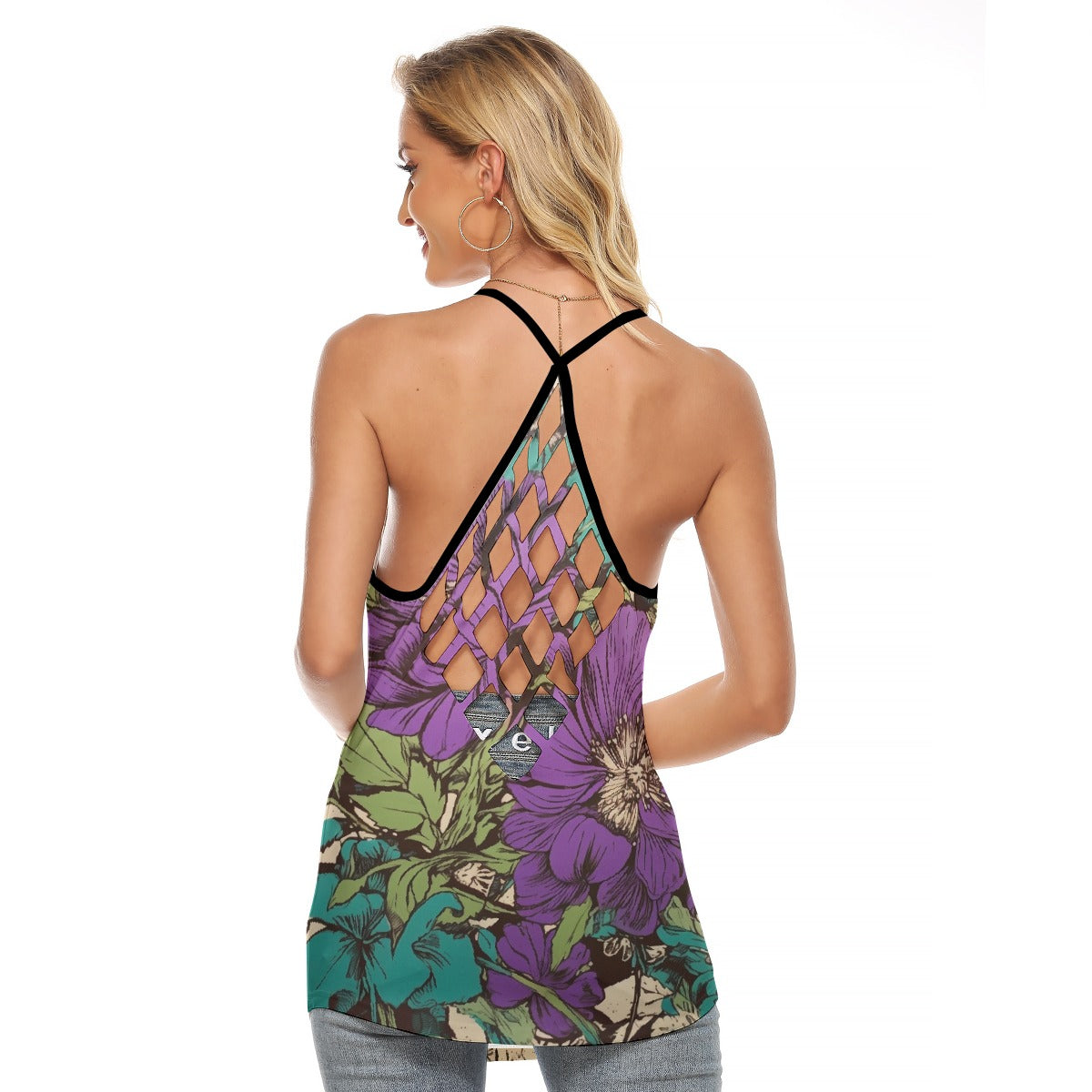 All-Over Print Women's Criss-Cross Open Back Tank Top