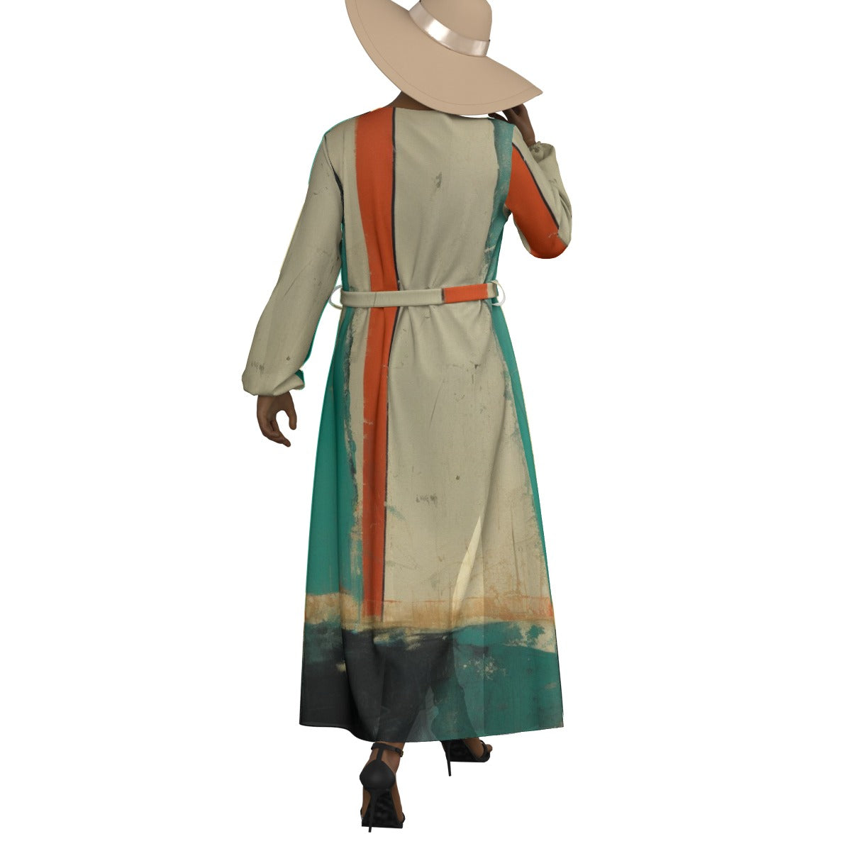 All-Over Print Women's Lace-up Chiffon Robe