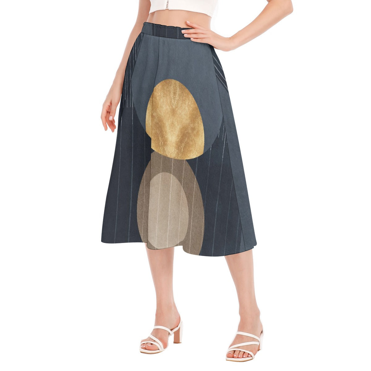 All-Over Print Women's Long Section Chiffon Skirt