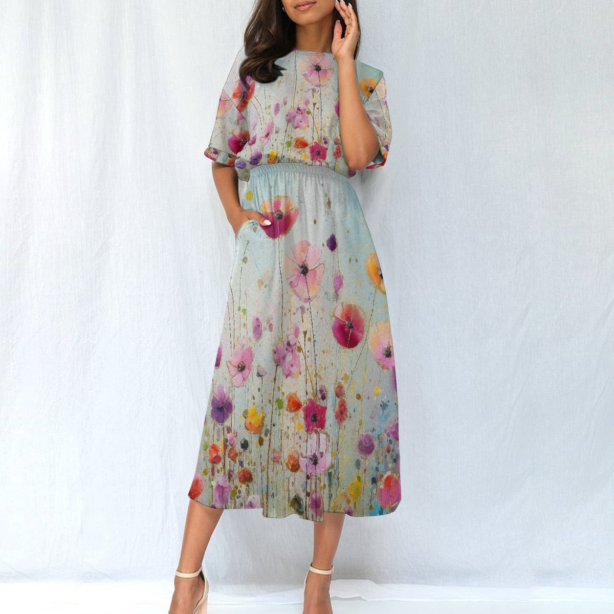 All-Over Print Women's Elastic Waist Dress