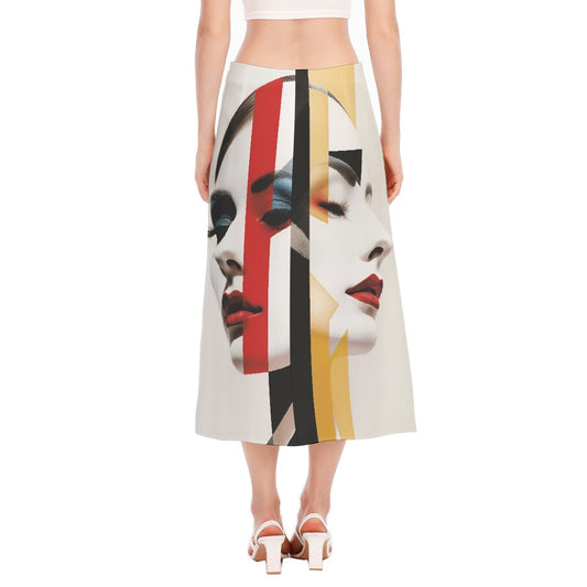 All-Over Print Women's High Slit Long Skirt