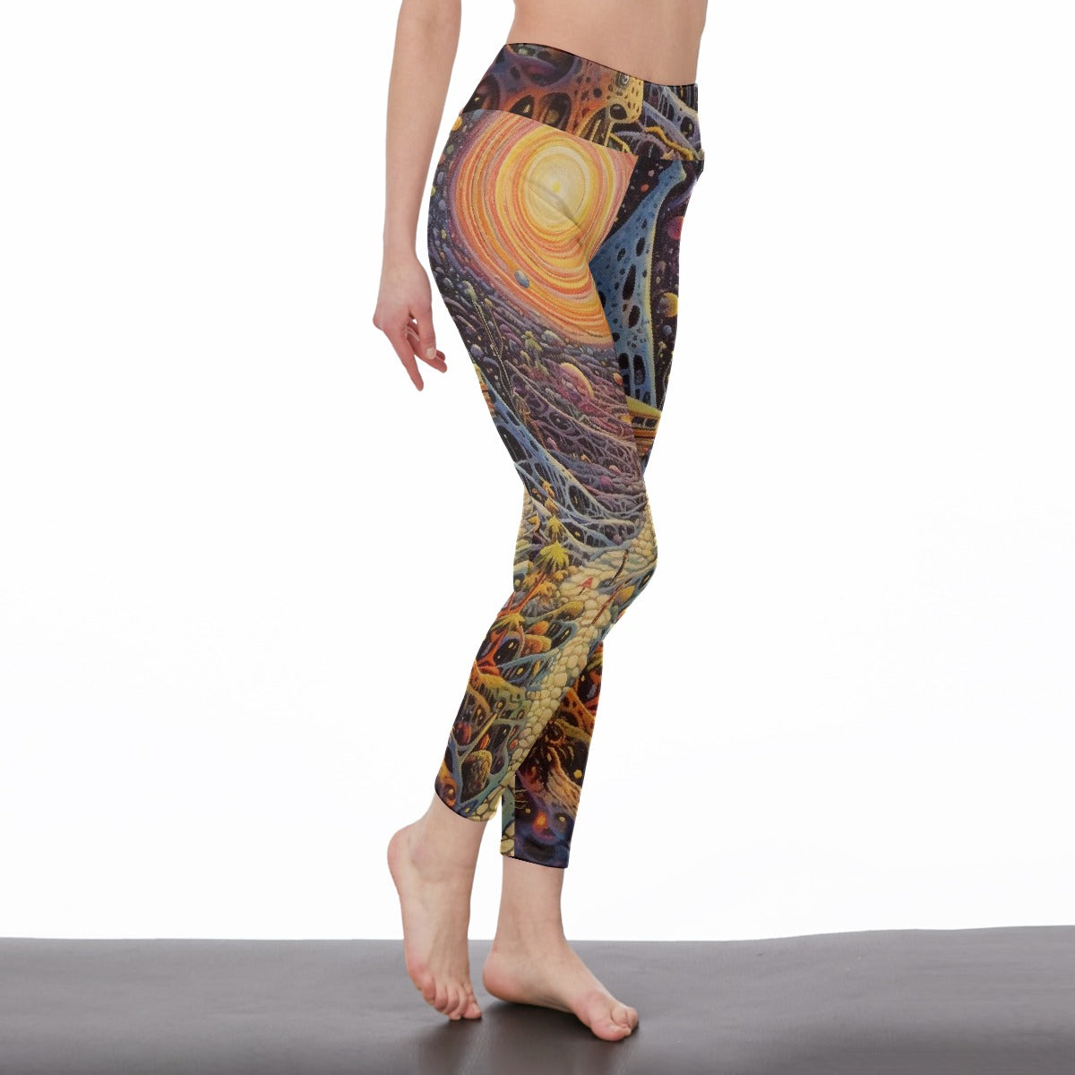 All-Over Print Women's High Waist Leggings | Side Stitch Closure