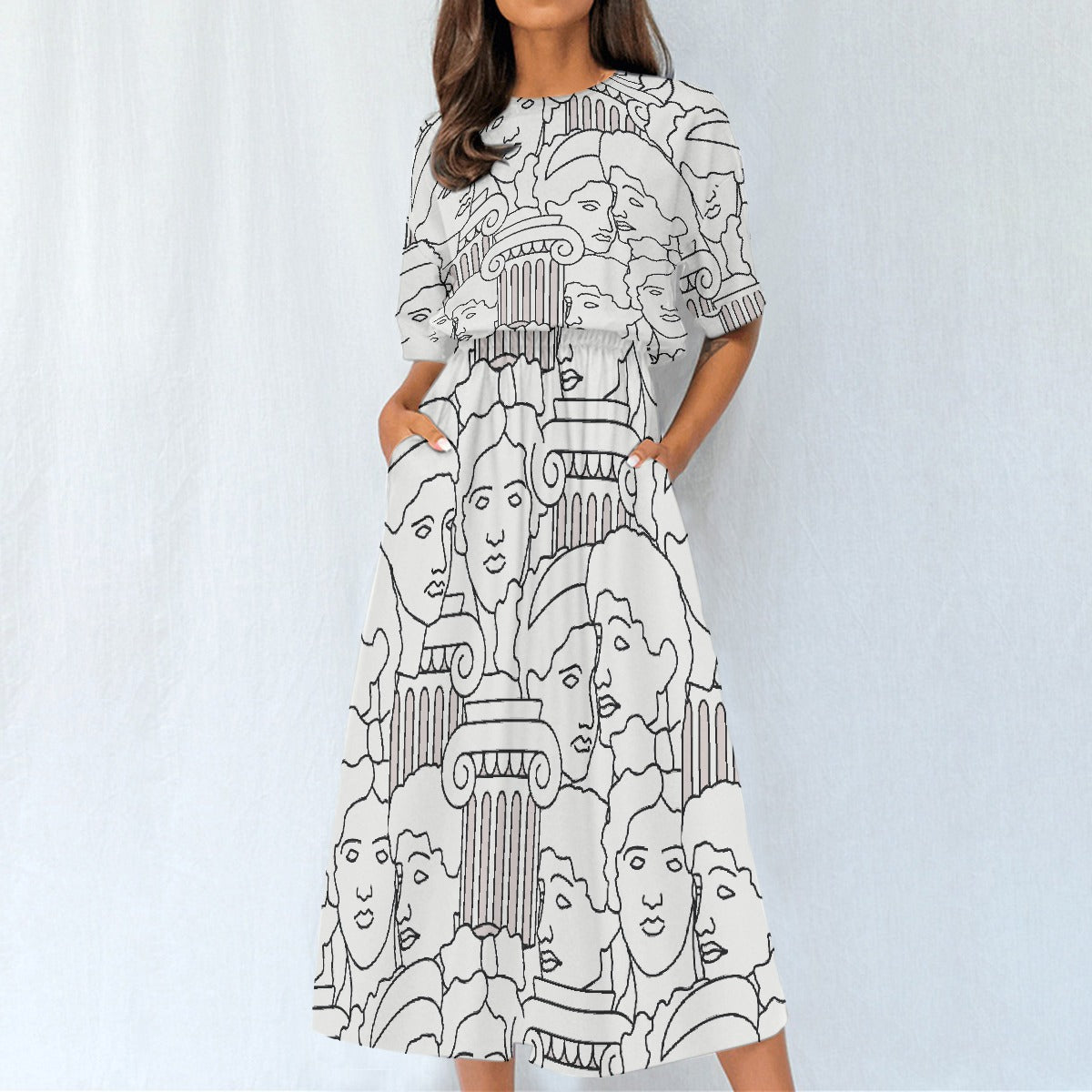 All-Over Print Women's Elastic Waist Dress