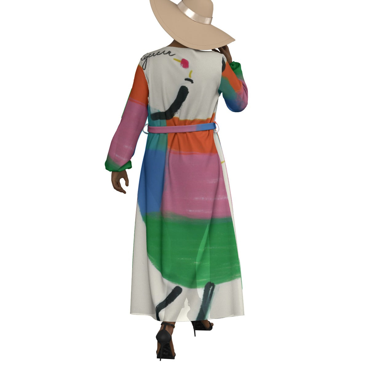 All-Over Print Women's Lace-up Chiffon Robe