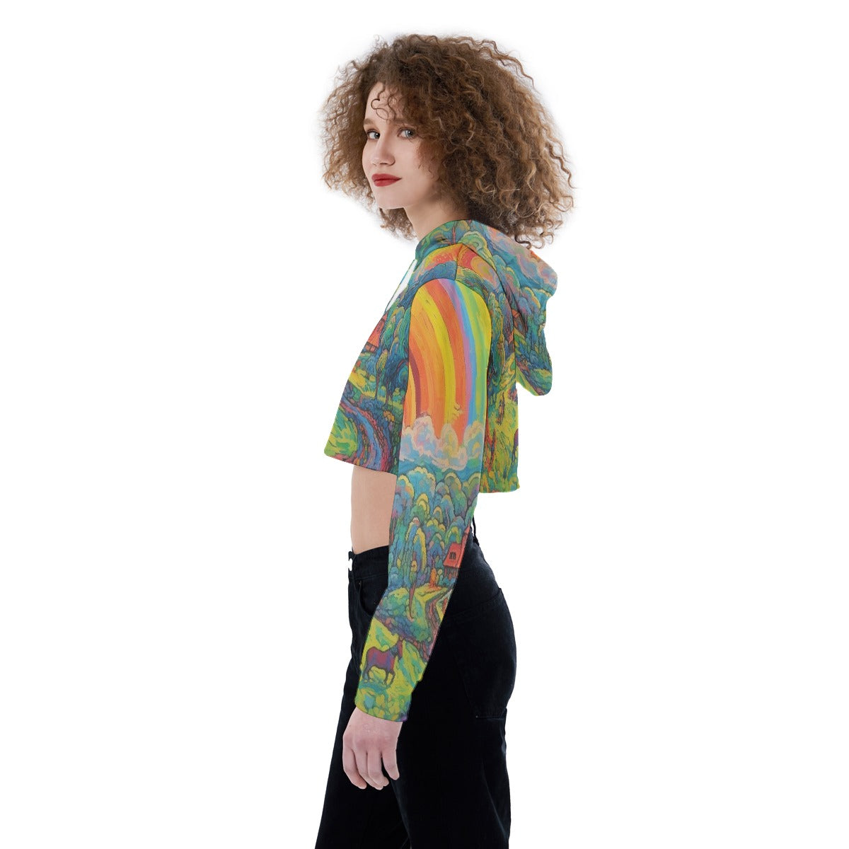 All-Over Print Women's Crop Top Hoodie