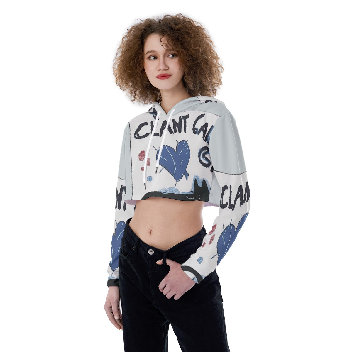 All-Over Print Women's Crop Top Hoodie
