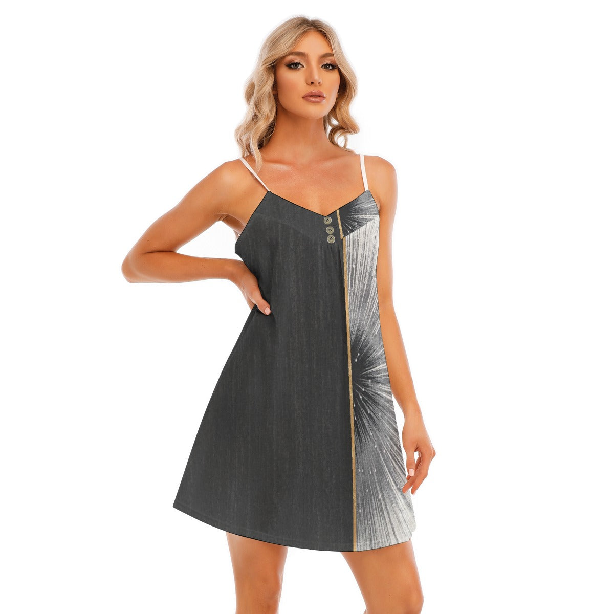 All-Over Print Women's V-neck Cami Dress