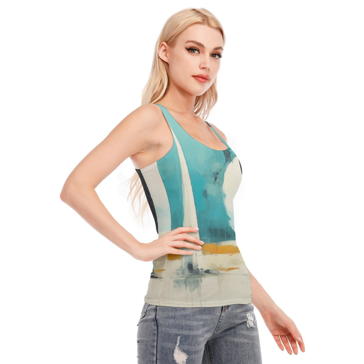 All-Over Print Women's Racer Vest | 190GSM Cotton
