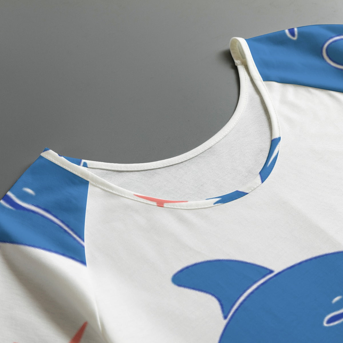 All-Over Print Women's Round Neck T-shirt With Raglan Sleeve