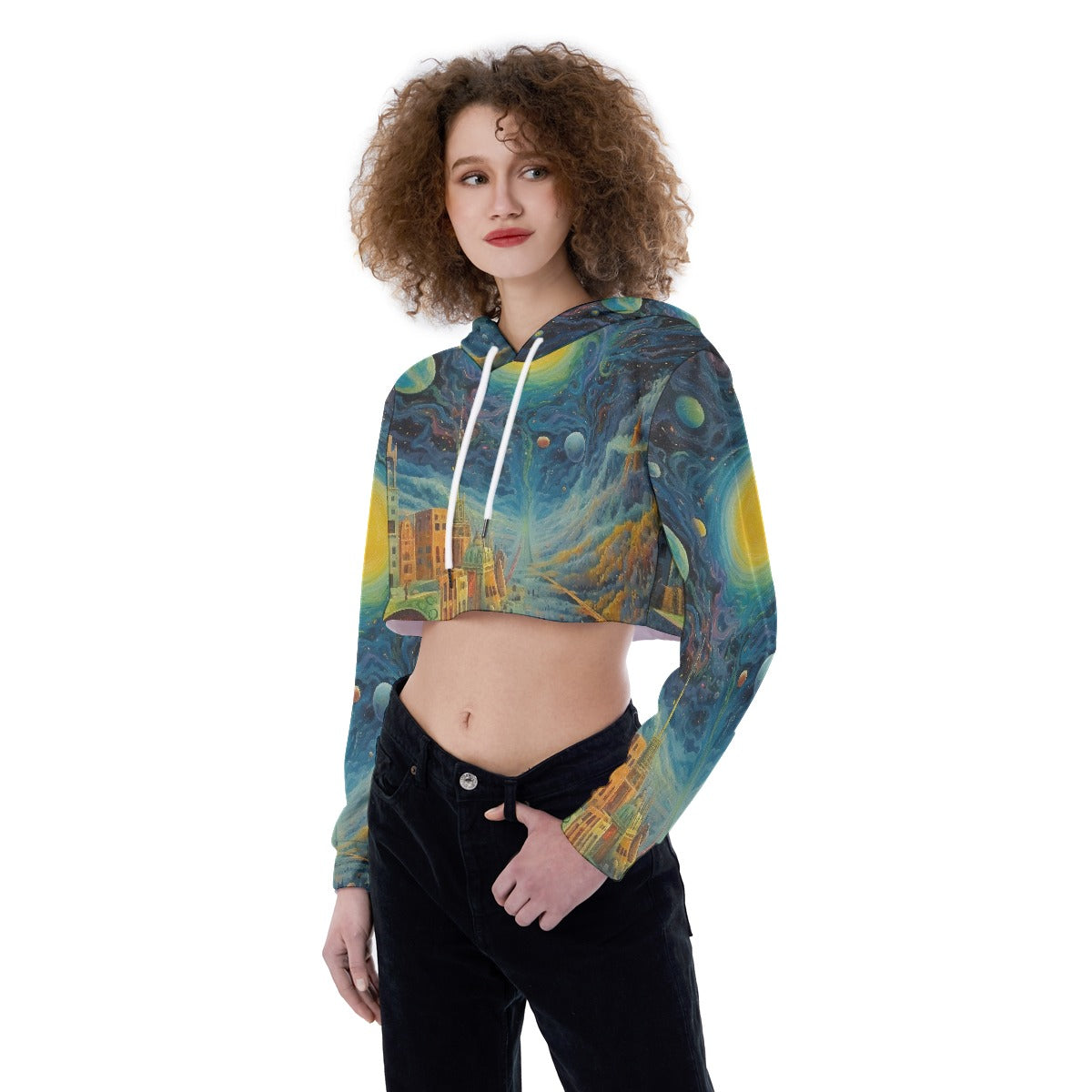All-Over Print Women's Crop Top Hoodie