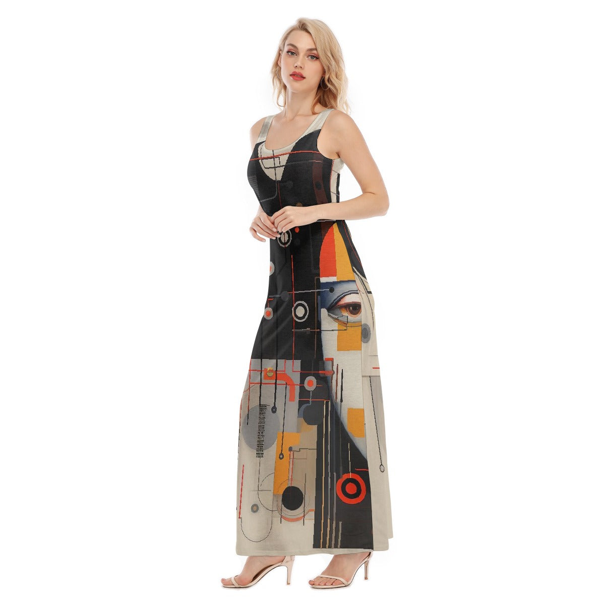 All-Over Print Women's Vest Dress | Length To Ankle