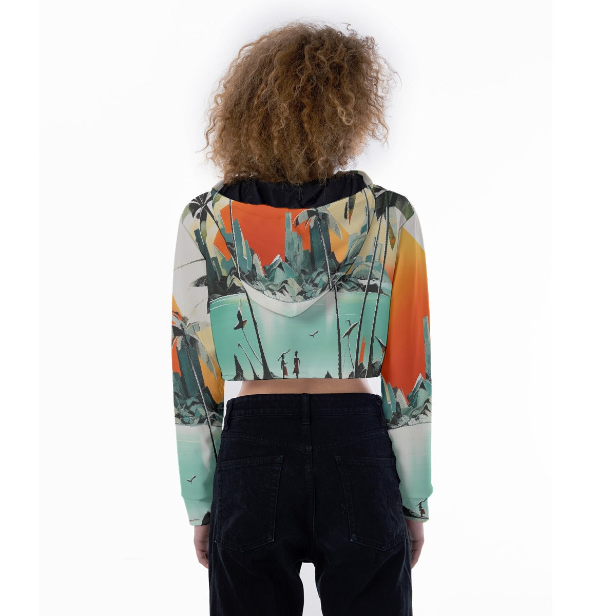 All-Over Print Women's Crop Top Hoodie