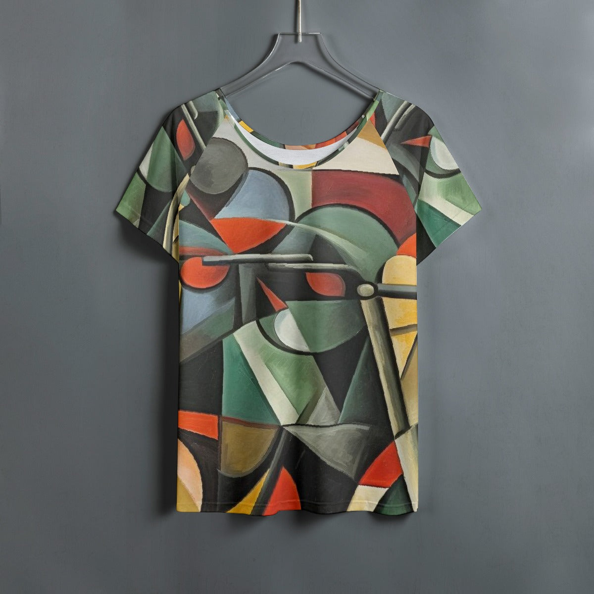 All-Over Print Women's Round Neck T-shirt With Raglan Sleeve