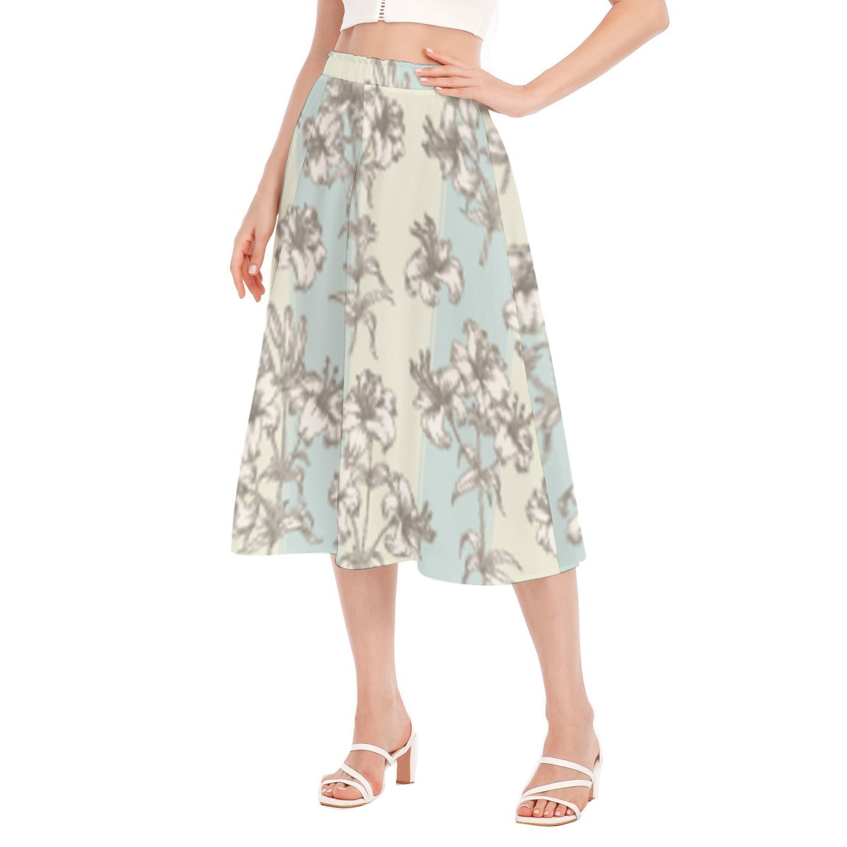 All-Over Print Women's Long Section Chiffon Skirt