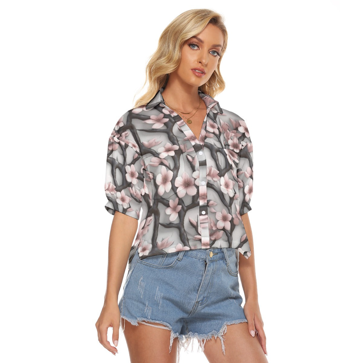 All-Over Print Women's V-neck Shirts
