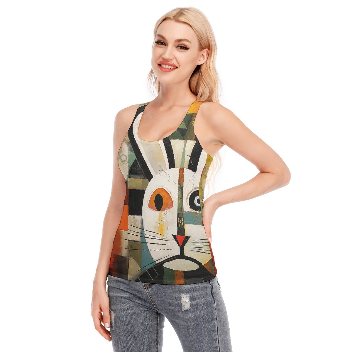 All-Over Print Women's Racer Vest | 190GSM Cotton