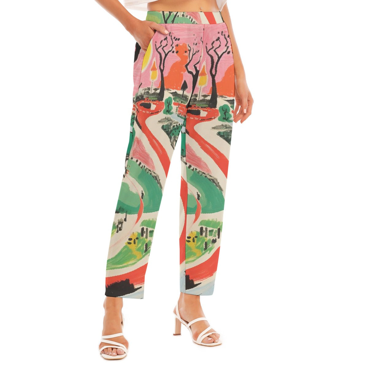 All-Over Print Women's Loose Straight-leg Pants