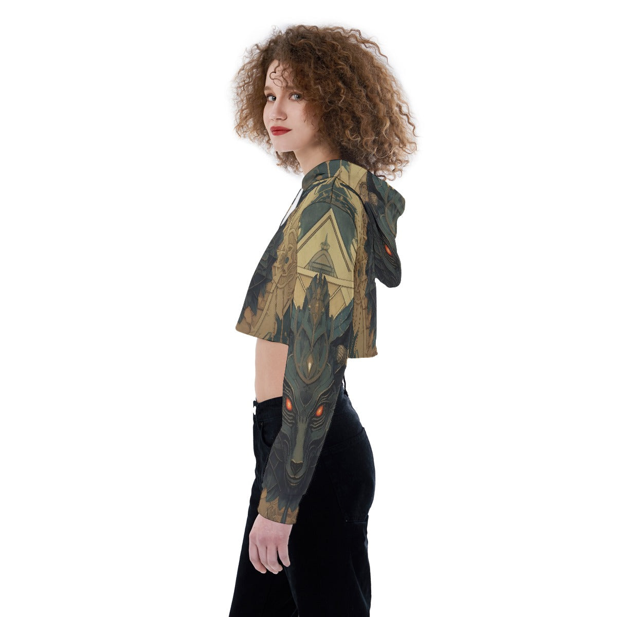 All-Over Print Women's Crop Top Hoodie
