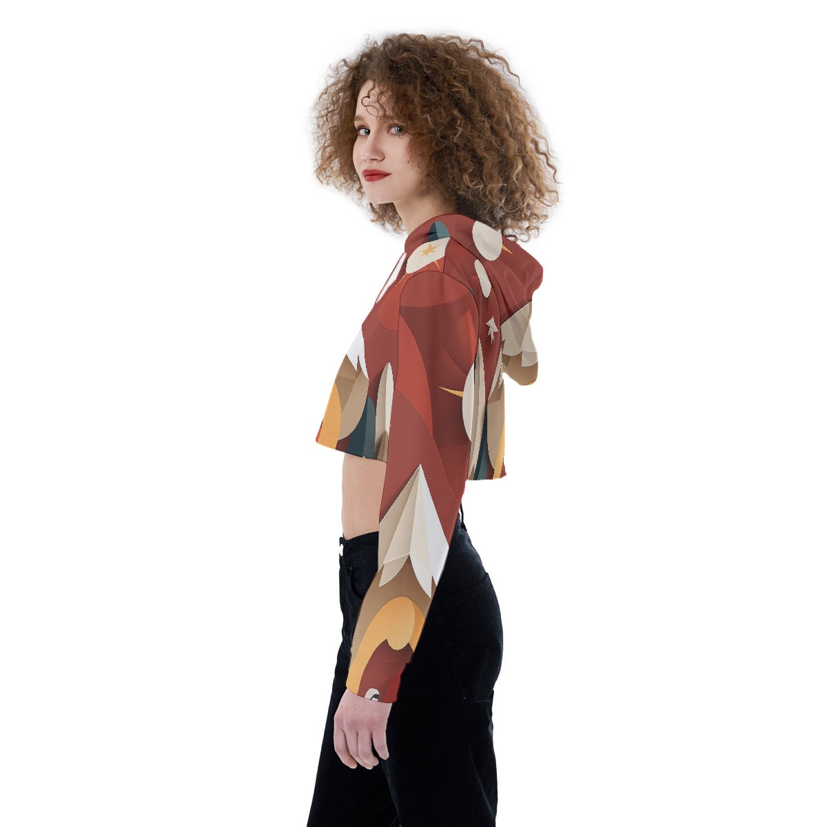 All-Over Print Women's Crop Top Hoodie