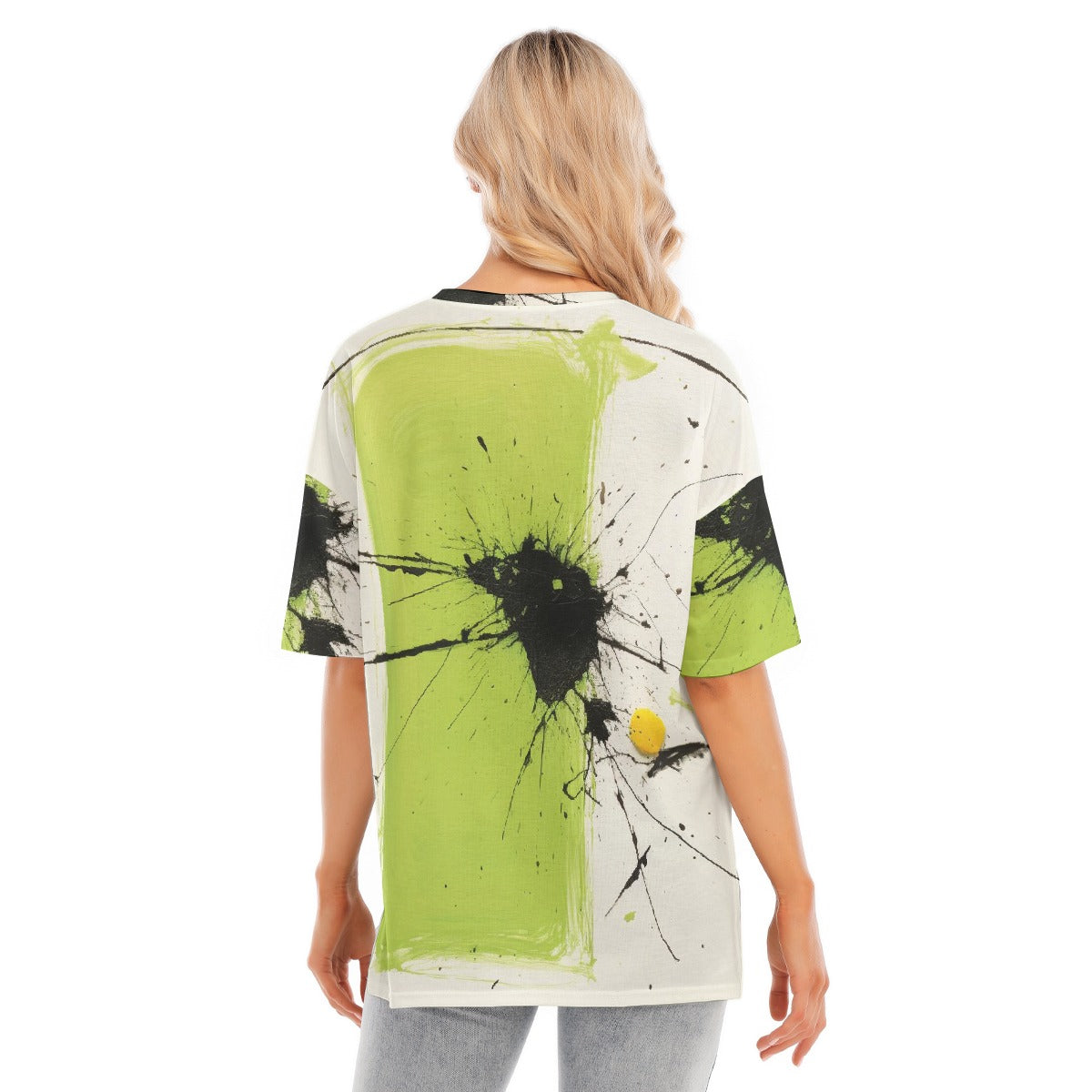 All-Over Print Women's Short Sleeves T-shirt With Hem Split