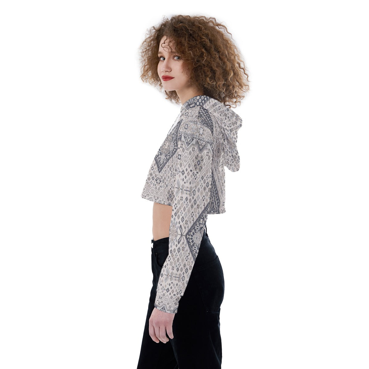 All-Over Print Women's Crop Top Hoodie