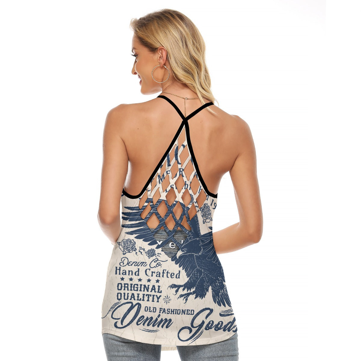All-Over Print Women's Criss-Cross Open Back Tank Top