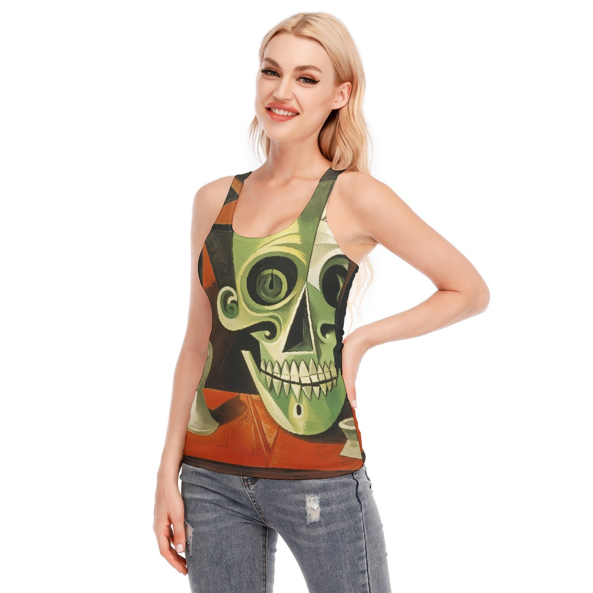 All-Over Print Women's Racer Vest | 190GSM Cotton