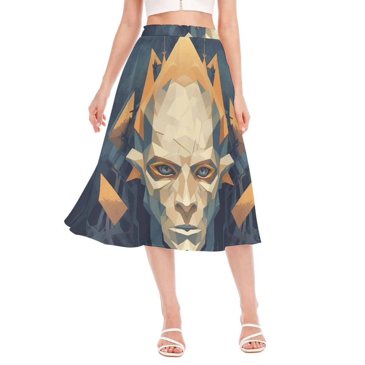 All-Over Print Women's Long Section Chiffon Skirt