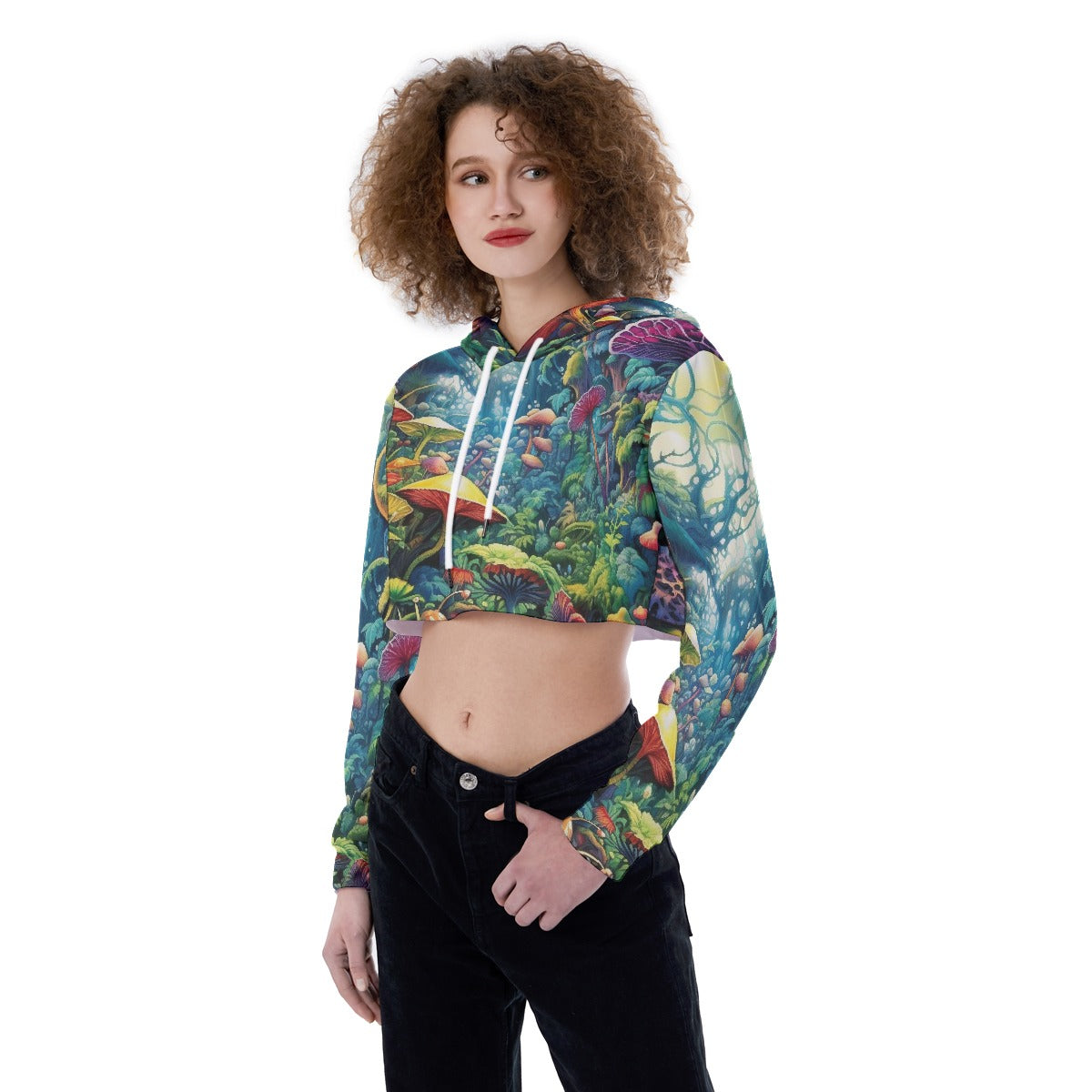 All-Over Print Women's Crop Top Hoodie